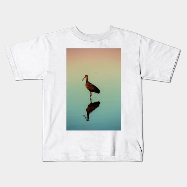 Limpkin at Sunset Kids T-Shirt by irishmurr